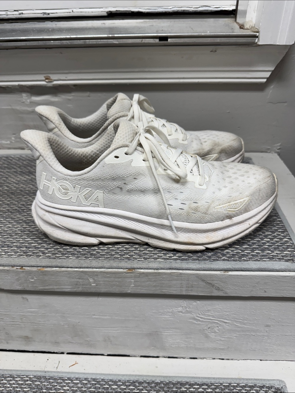 Hoka Women's White Athletic Running Shoes